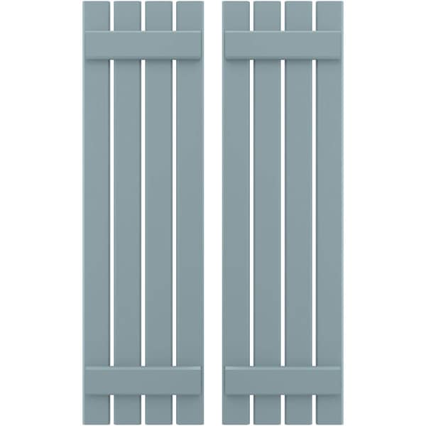 Ekena Millwork Americraft 4-Board, 2 Batten Exterior Real Wood Spaced Board-n-Batten Shutters, ARW101SB415X77SBH, PR ARW101SB415X77SBH - main